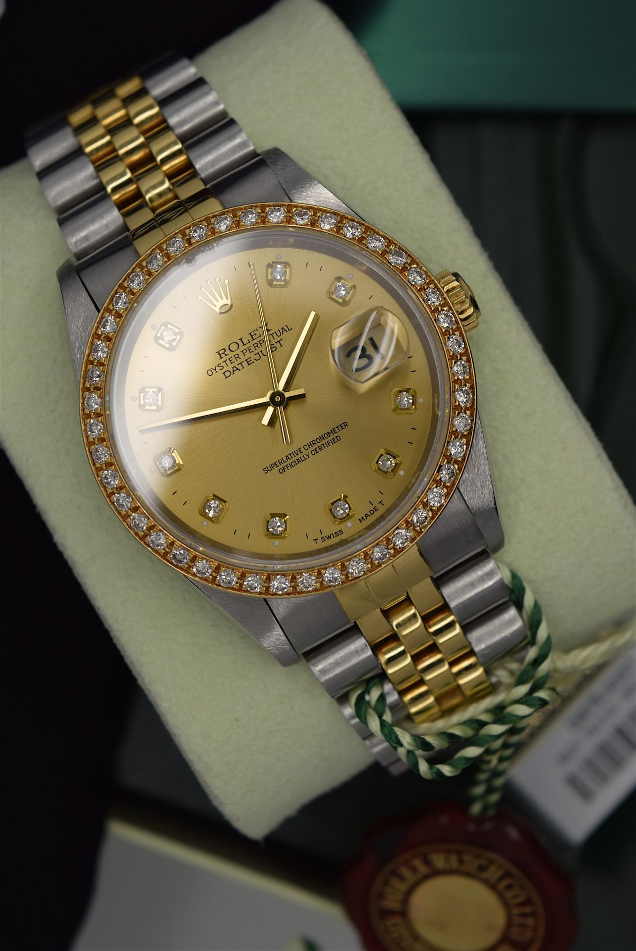 Rolex *Diamond* Datejust 36' 18ct Yellow Gold & Steel 'Jubilee' Model (£16,500 Prestige Valuation) - Image 17 of 20