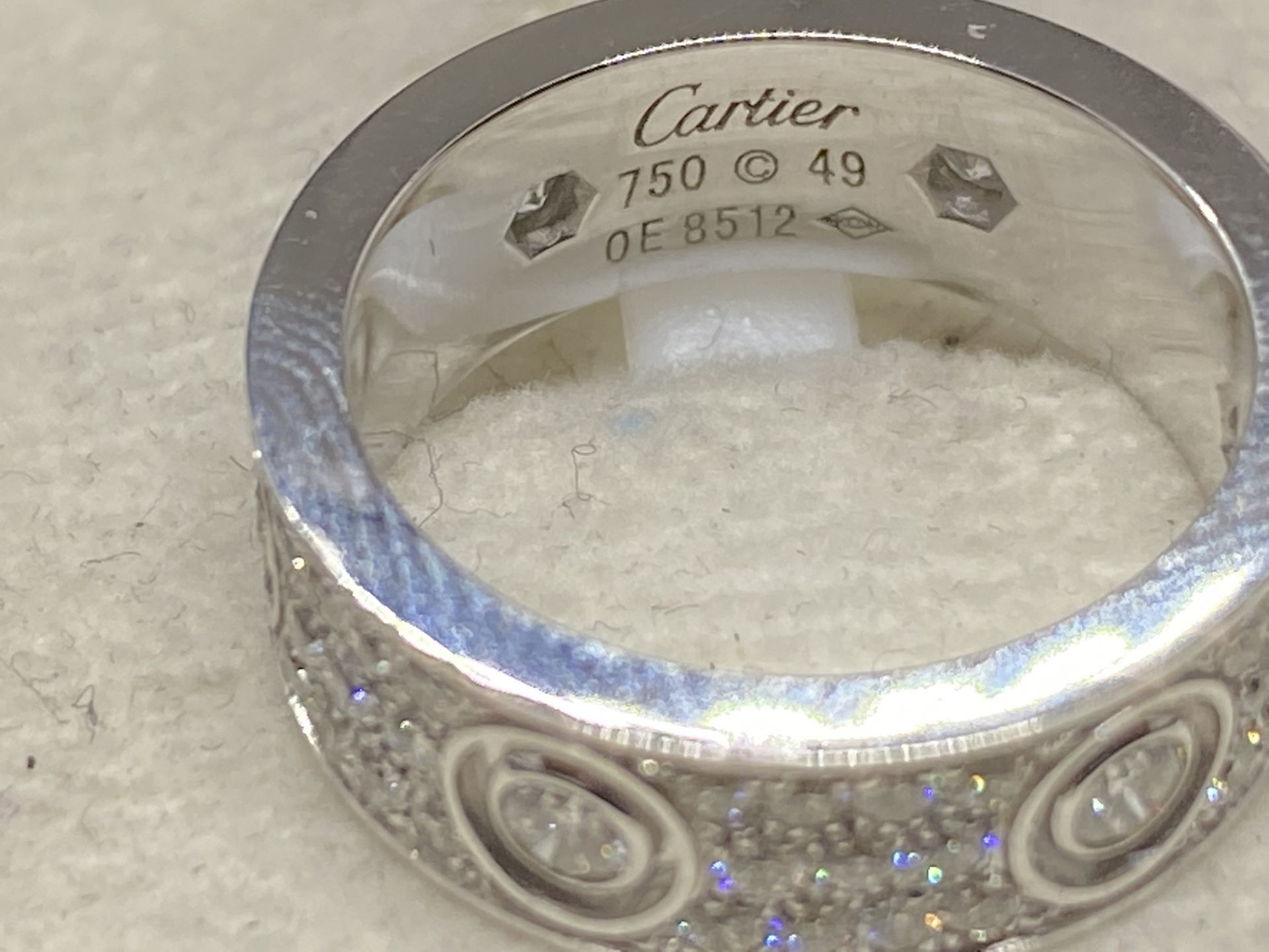 18ct WHITE DIAMOND RING MARKED CARTIER - Image 5 of 6