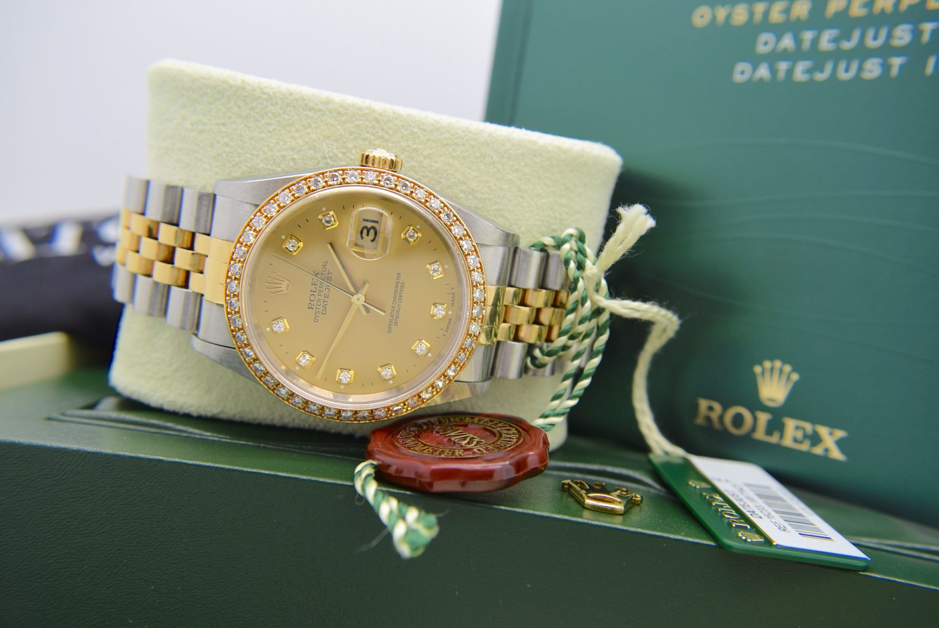 Rolex *Diamond* Datejust 36' 18ct Yellow Gold & Steel 'Jubilee' Model (£16,500 Prestige Valuation) - Image 14 of 20