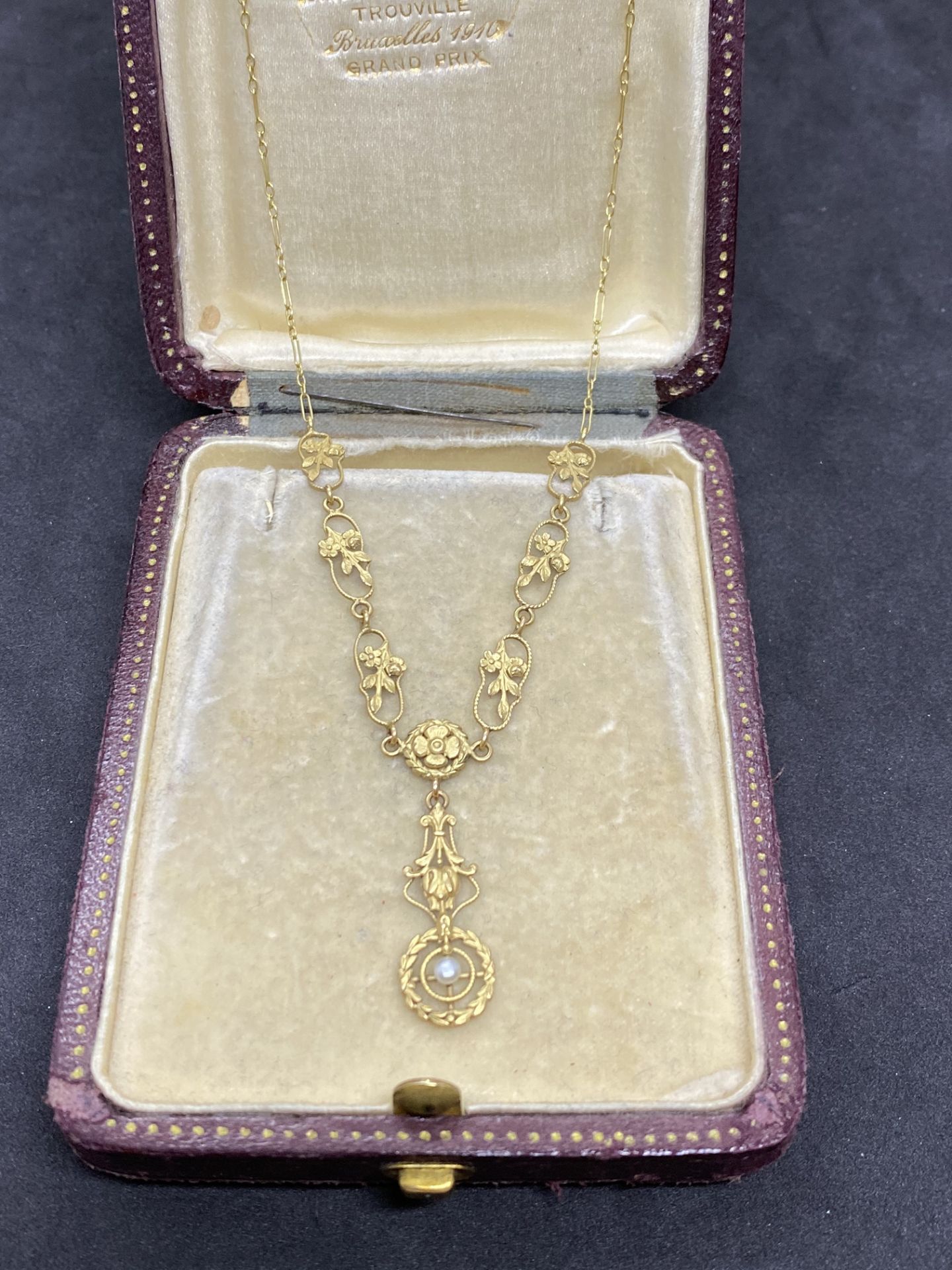 ANTIQUE FRENCH 18ct GOLD PENDANT SET WITH SEED PEARLS - Image 4 of 4