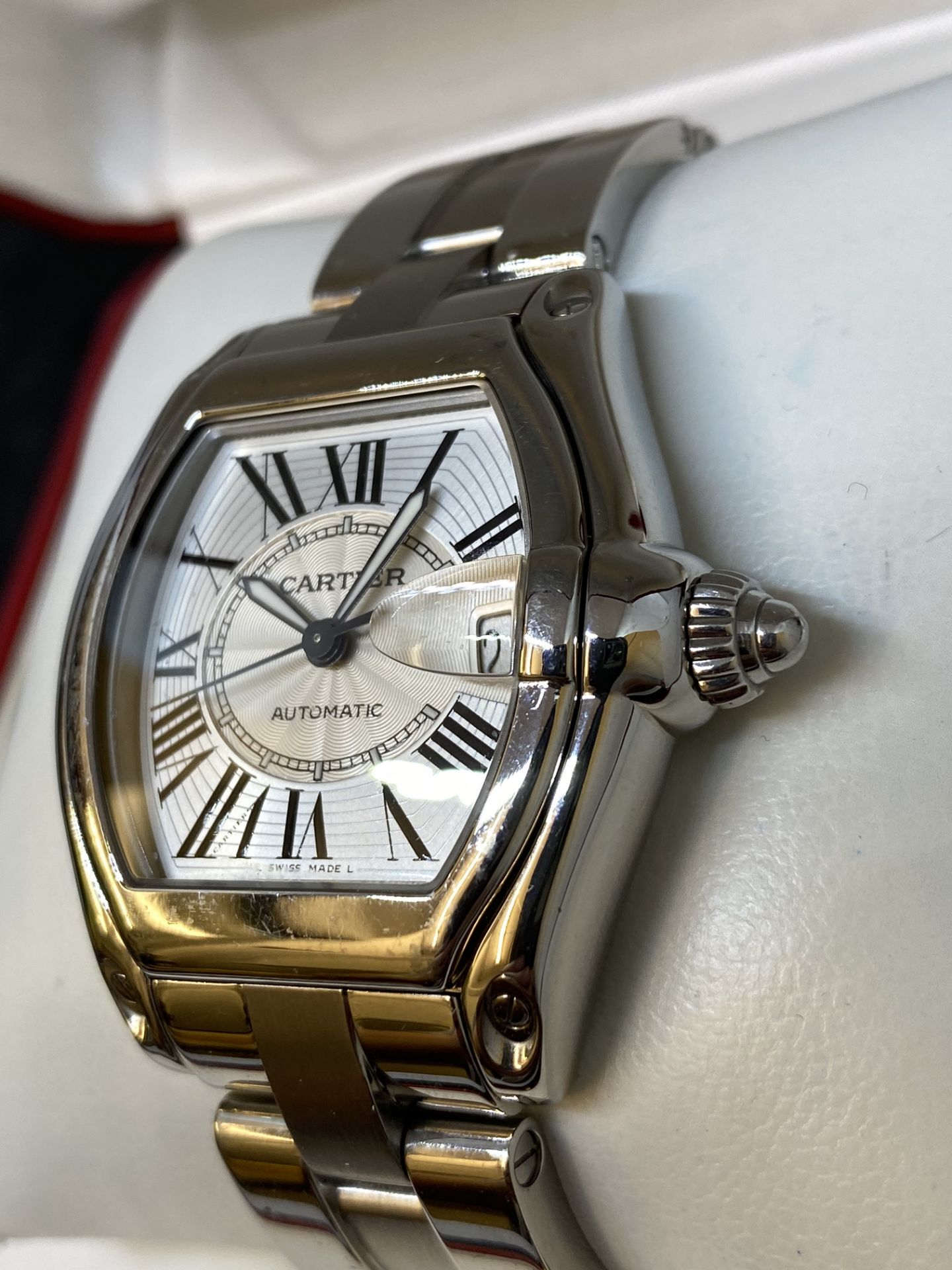 STAINLESS STEEL CARTIER ROADSTER AUTOMATIC WATCH WITH BOX - Image 4 of 11