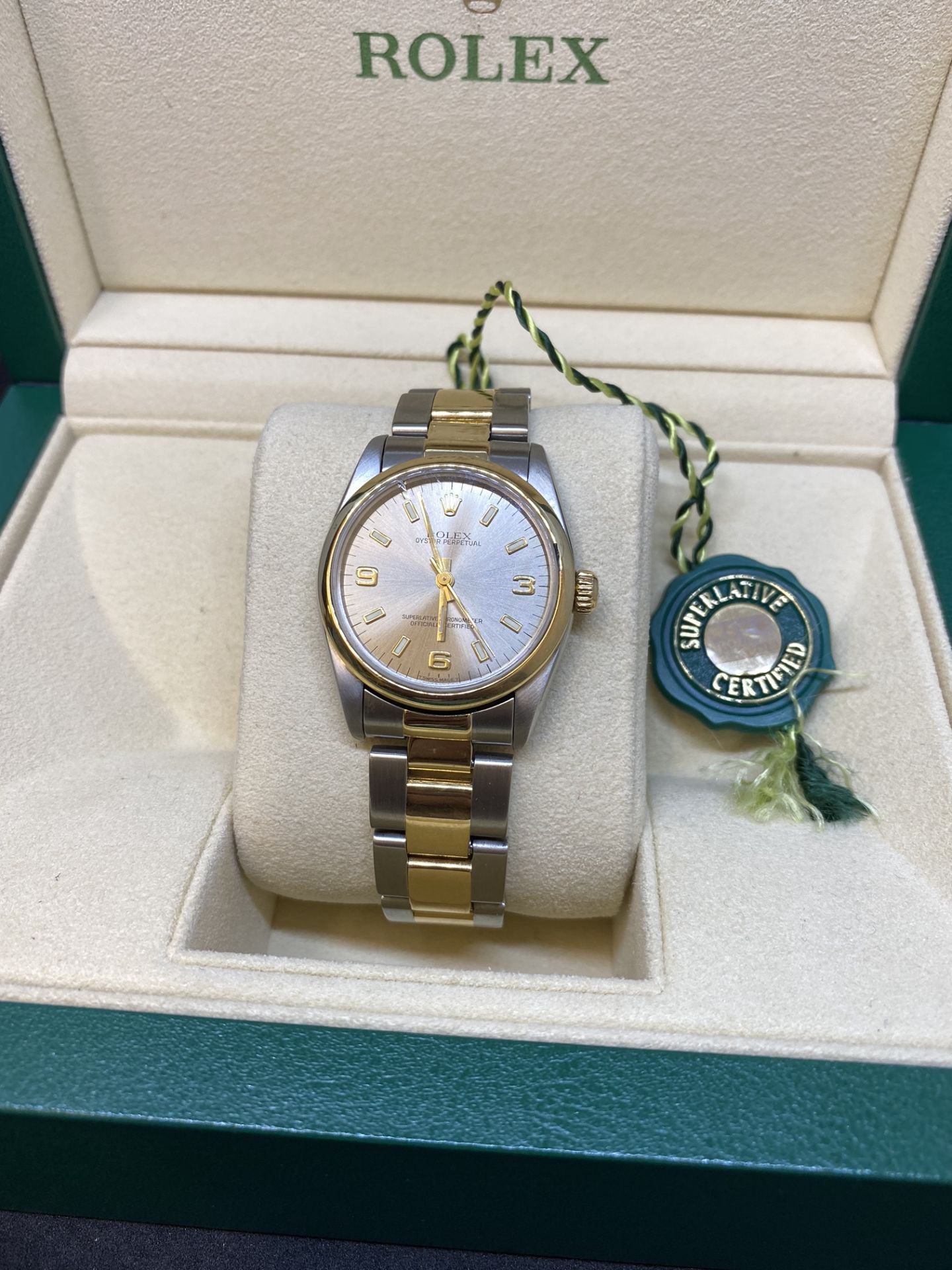 Rolex Steel & Gold Midsize Watch with Box