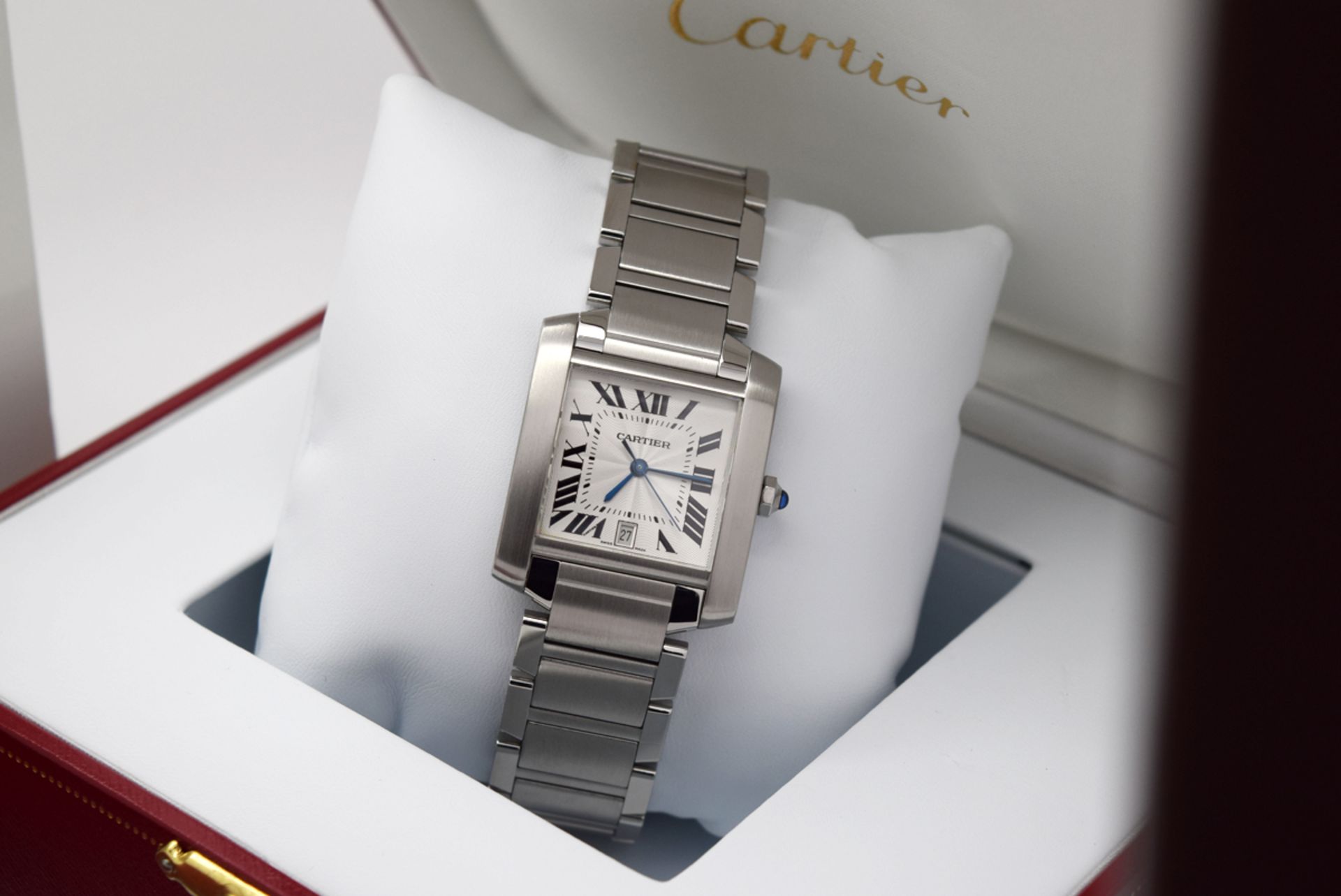 Cartier Tank (Mens Model) - 2302 / W51002Q3 - Stainless Steel - Roman Numeral Dial - Image 10 of 12