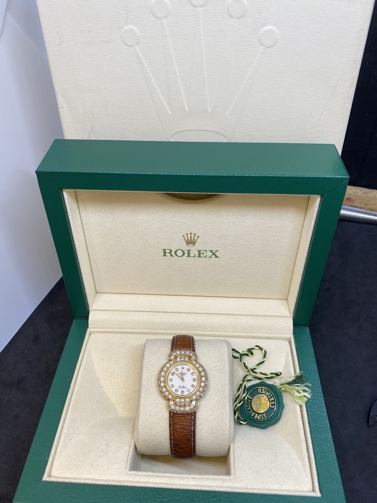 LADIES ROLEX CELLINI DIAMOND SET WATCH WITH BOX - Image 2 of 12