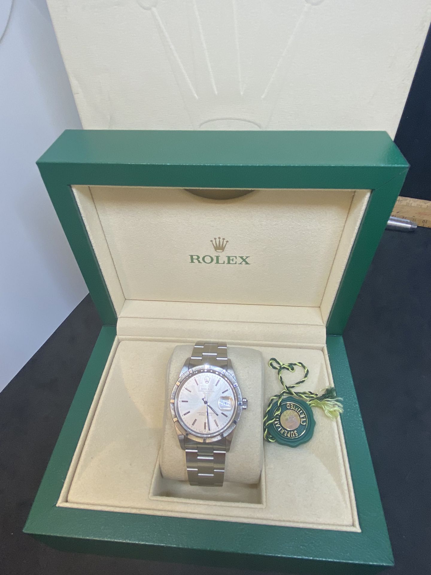 STAINLESS STEEL ROLEX 15210 AUTOMATIC WATCH WITH BOX