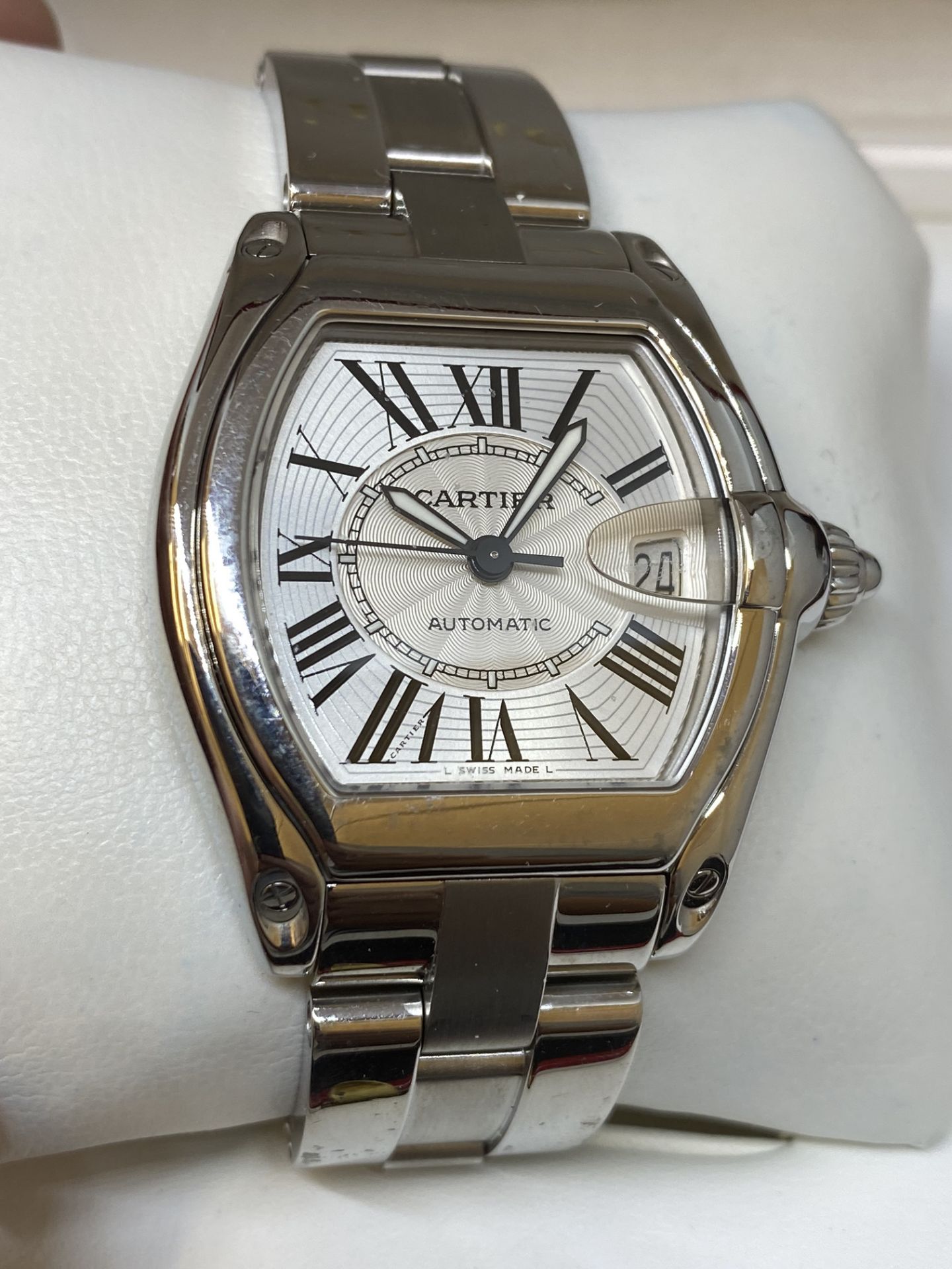 STAINLESS STEEL CARTIER ROADSTER AUTOMATIC WATCH WITH BOX - Image 5 of 11