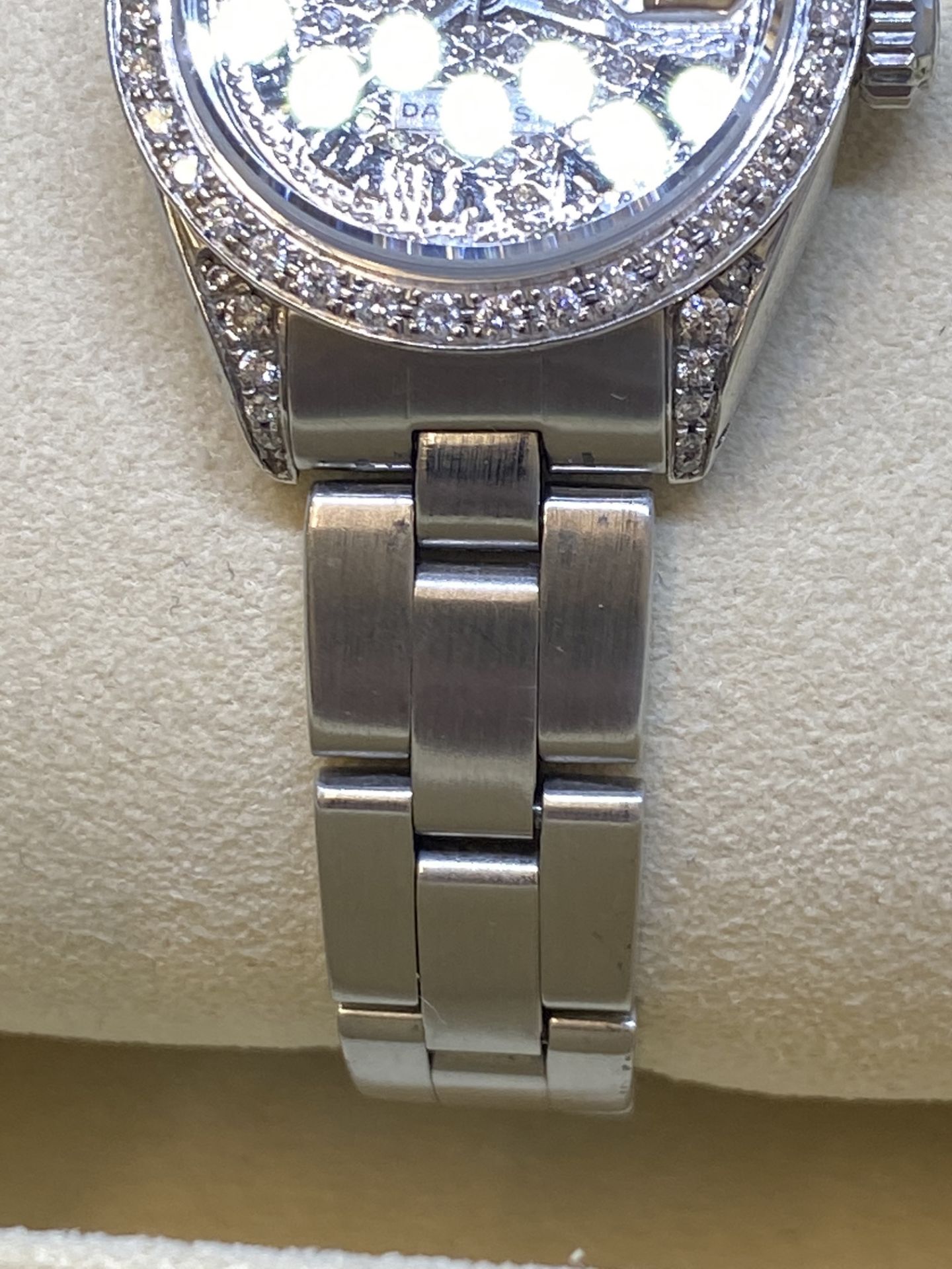 Ladies Stainless Steel Diamond Set Rolex Watch with Box - Image 7 of 9