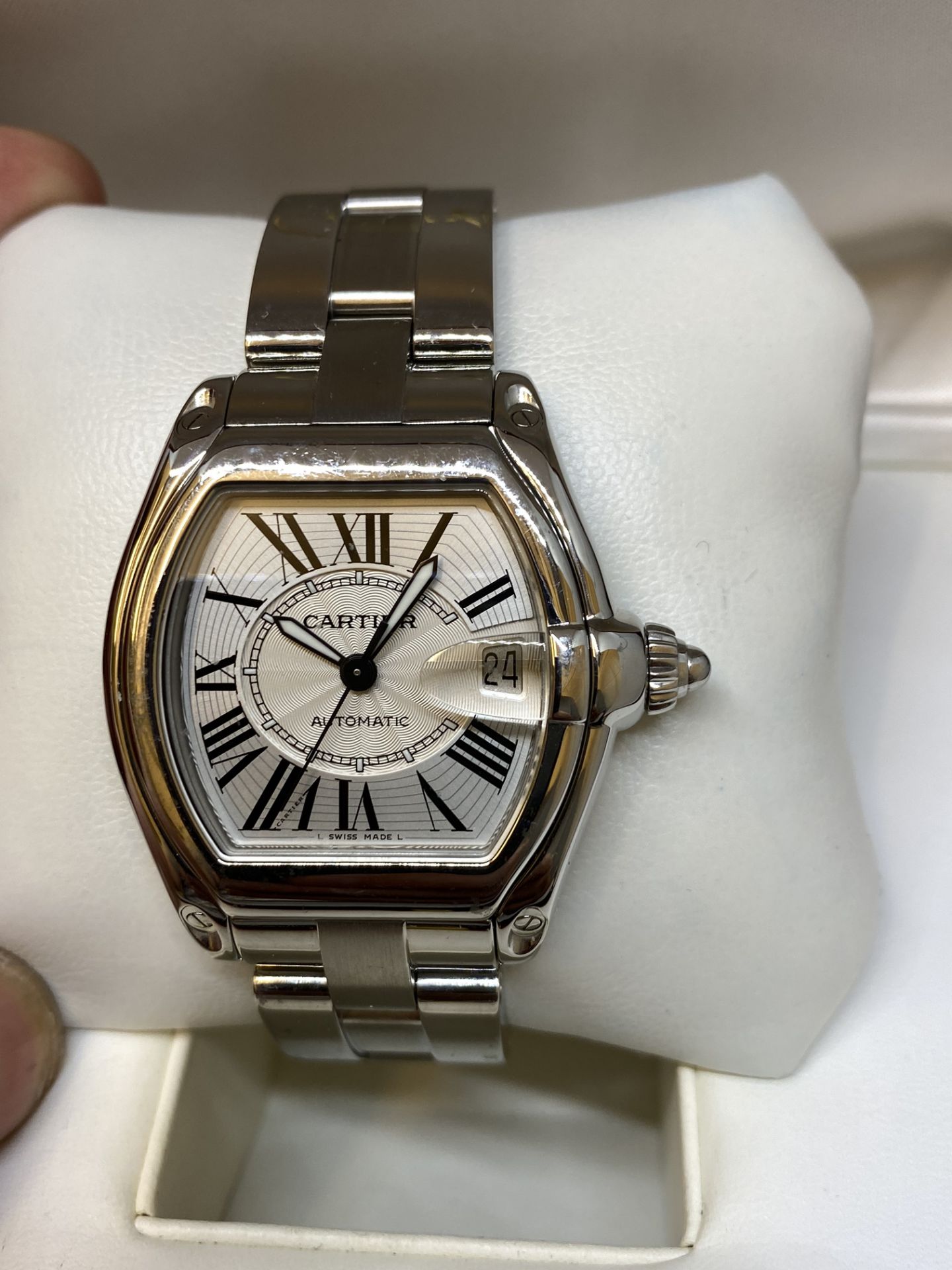 STAINLESS STEEL CARTIER ROADSTER AUTOMATIC WATCH WITH BOX - Image 2 of 11