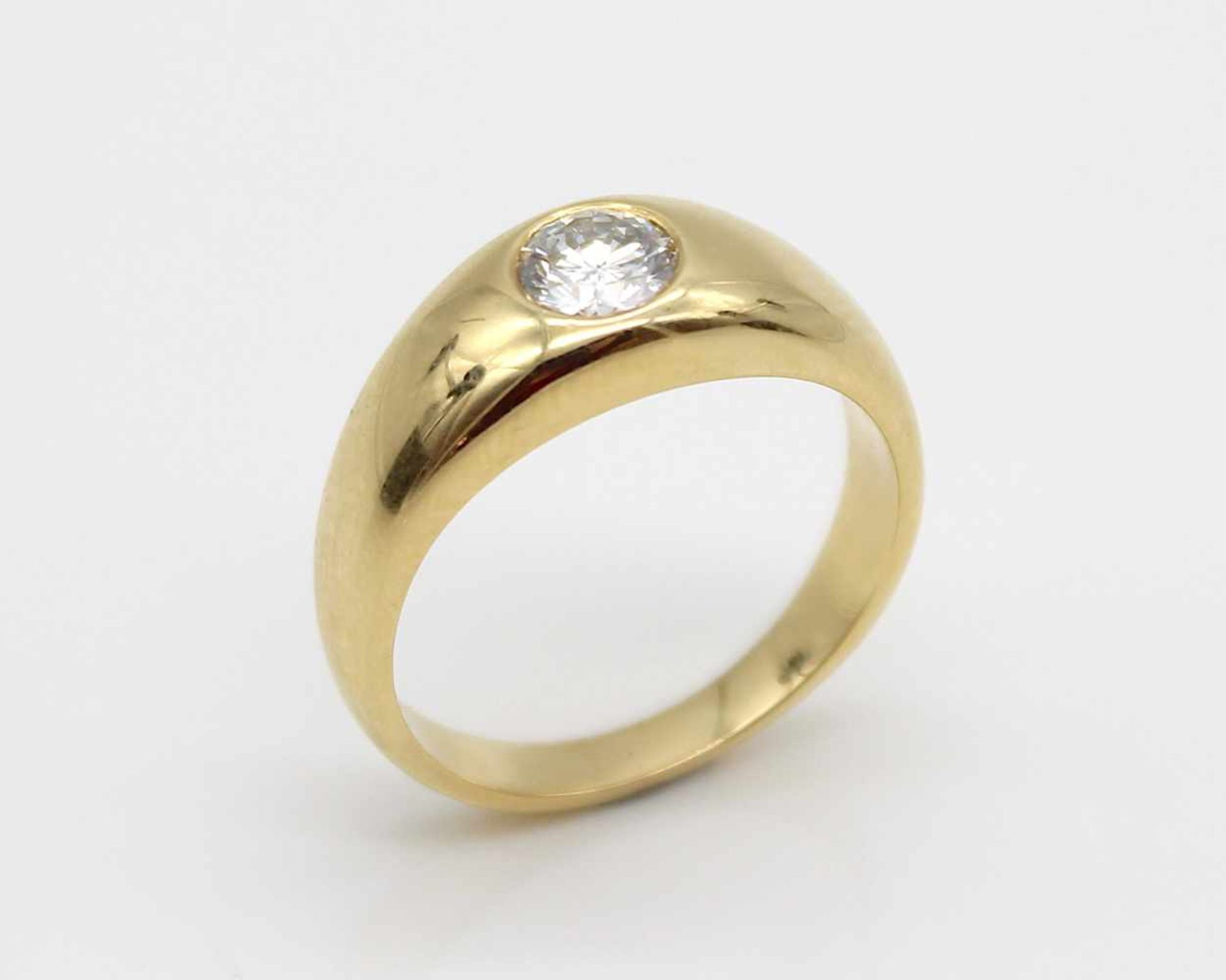 Ring made of 750 gold with one brilliant, ca. 0,58 ct, IGI certificate, internal flawless, colour - Bild 3 aus 3