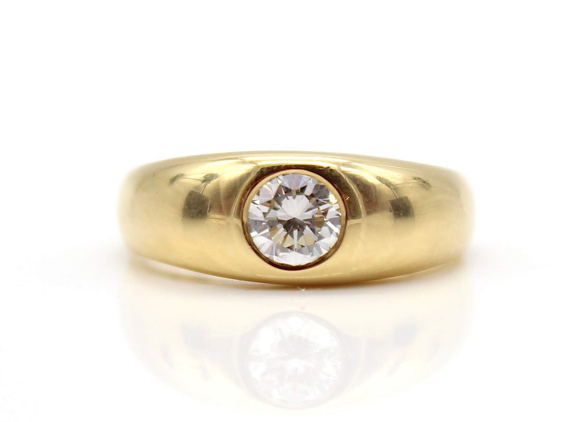 Ring made of 750 gold with one brilliant, ca. 0,58 ct, IGI certificate, internal flawless, colour - Bild 2 aus 3