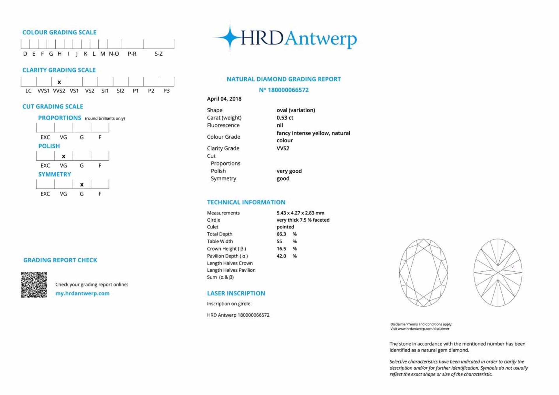 Fancy Diamond, ring in 750 white gold with one brilliant-cut diamond variation / oval ca. 0,53 ct - Bild 5 aus 5