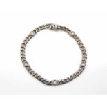 Bracelet in 585 white gold with 5 brilliants, total approx. 0.50 ct, SI, G - H.Weight 17 g, length