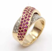 Christ, Ring made of 585 gold and partly rhodium-plated with 37 brilliants, total approx. 0.40 ct,