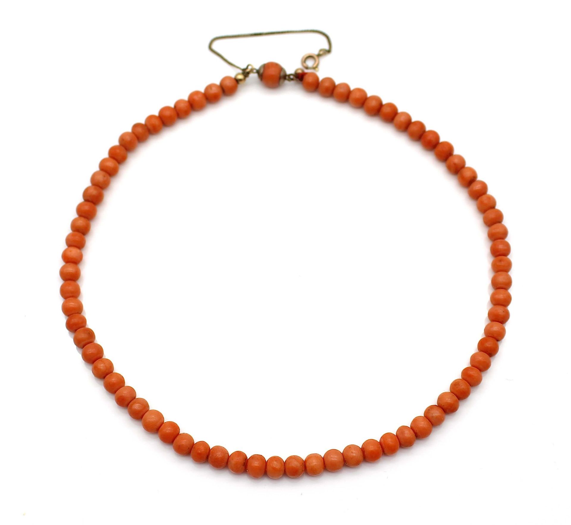 Coral necklace, metal clasp.Length 36 cmKorallenkette, Verschluss Metall.Länge 36 cm - Bild 2 aus 3