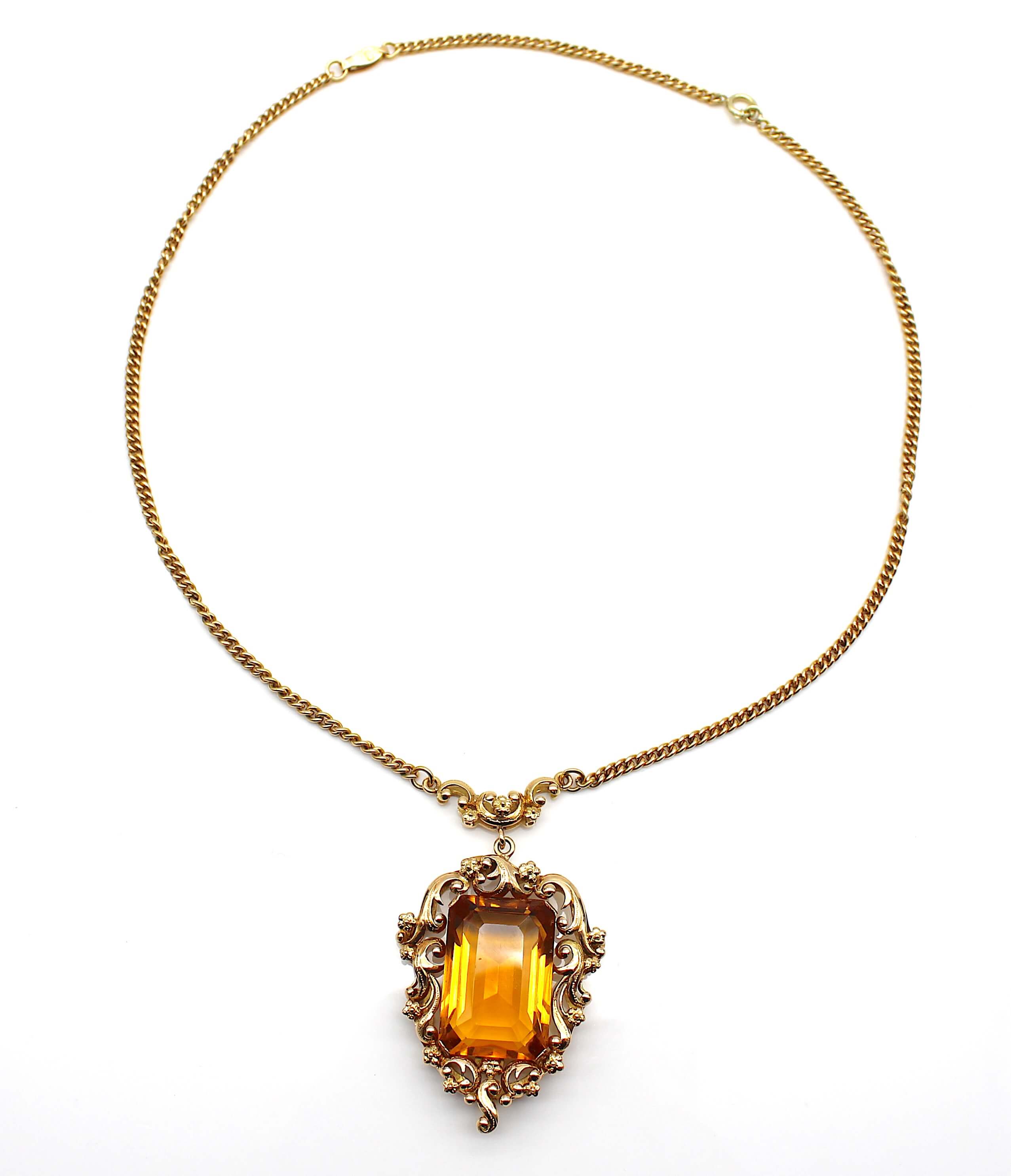 Collier aus 18 kt Gold mit einer Kettenverlängerung und einem künstlichen Glasstein. Gewicht: 39,8 - Image 2 of 2