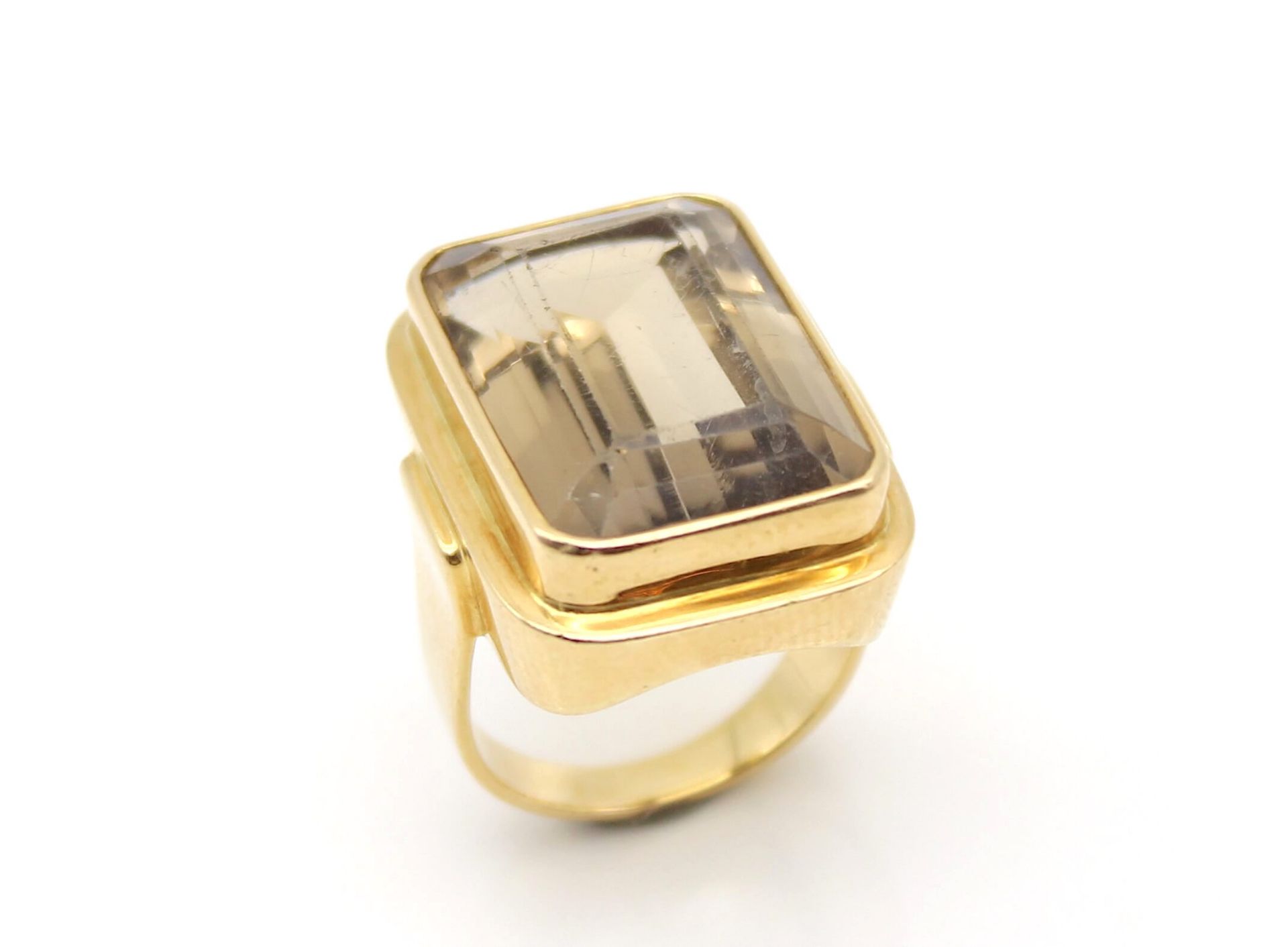 Ring aus 585er Gold mit einem Citrin, ca. 15 ct. Gewicht: 12 g, Größe: 50 Ring made of 585 gold - Image 2 of 2