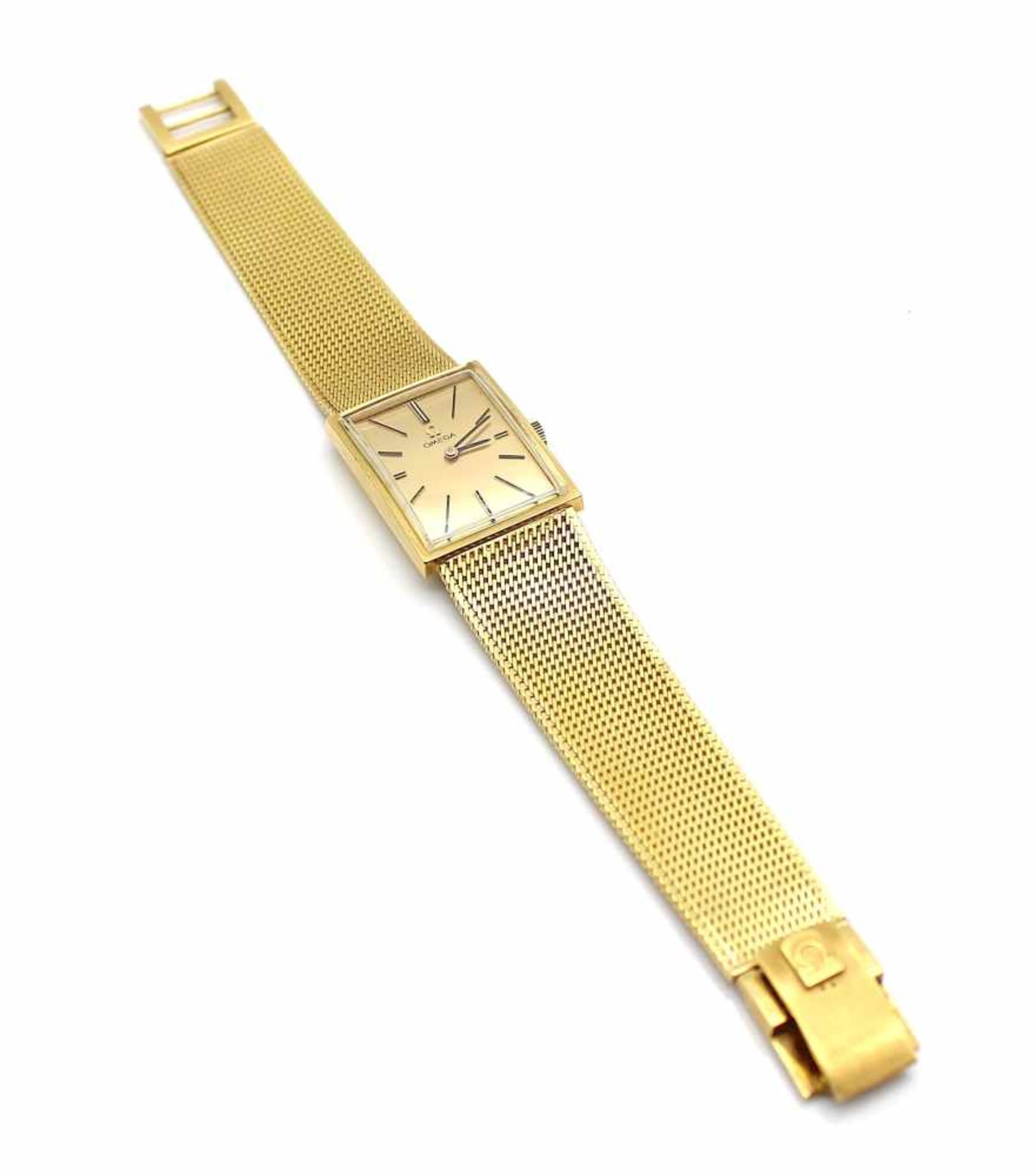 Armbanduhr Omega aus 750er Gold im Omega Etui. Die Uhr ist gangbar. Eine Revision wird empfohlen. - Image 4 of 4