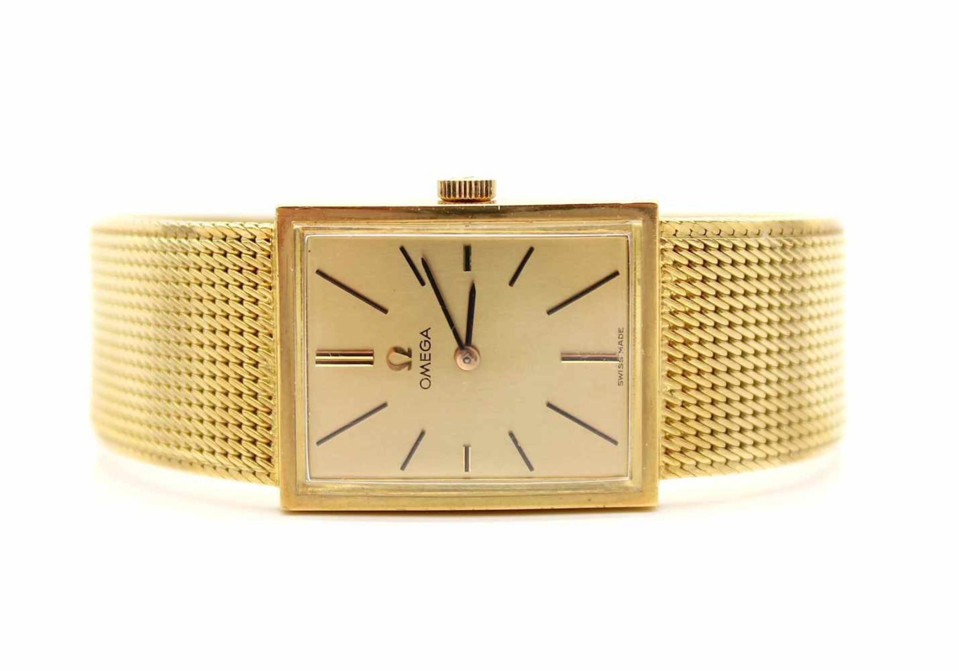 Armbanduhr Omega aus 750er Gold im Omega Etui. Die Uhr ist gangbar. Eine Revision wird empfohlen. - Image 2 of 4