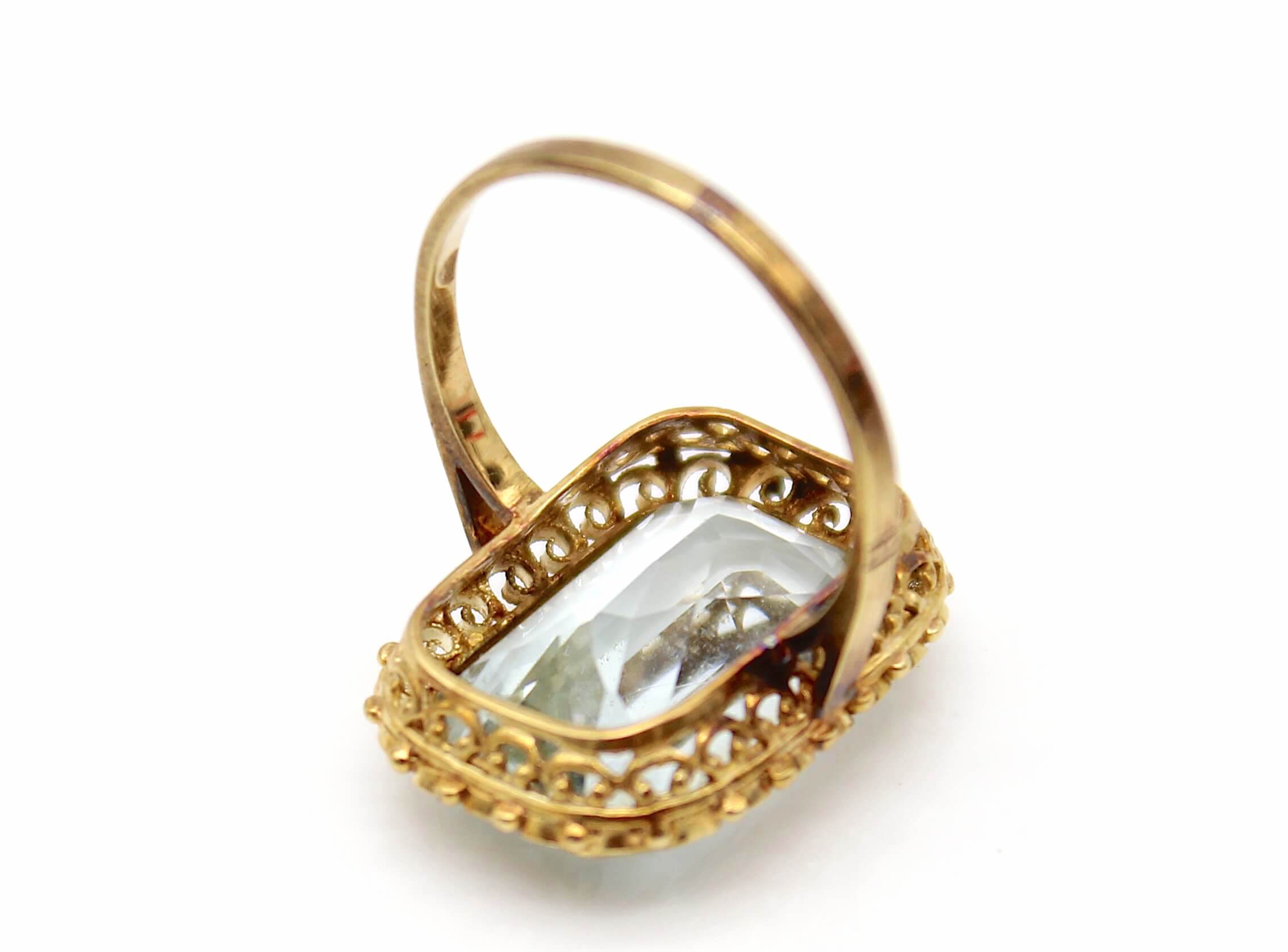 Ring aus 585er Gold mit einem Aquamarin, ca. 10 ct. Gewicht: 4,6 g, Größe: 54 Ring made of 585 gold - Image 2 of 2