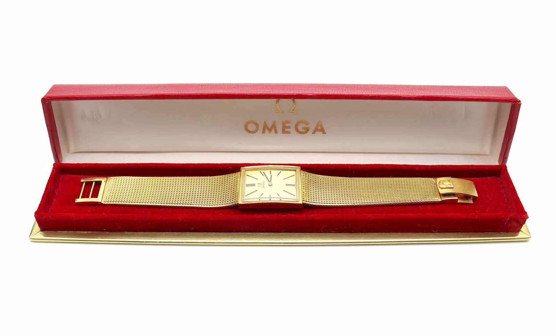 Armbanduhr Omega aus 750er Gold im Omega Etui. Die Uhr ist gangbar. Eine Revision wird empfohlen. - Image 3 of 4