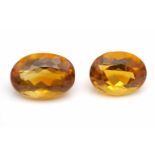 1 Citrin ca. 11,64 ct und 1 Citrin ca. 10,14 ct 1 Citrin ca. 11.64 ct und 1 Citrin ca. 10.14 ct