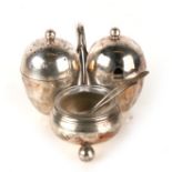 A Goldsmiths & Silversmiths Co. novelty all in one silver cruet set. London 1898, silver weight