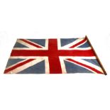 A large early 20th century wall hanging British Made printed cotton patriotic Union Jack flag