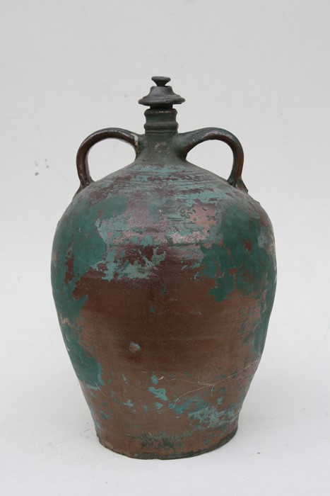 A large pottery two-handled jar, 43cms (17ins) high.Condition Report Stopper associated, a small - Image 6 of 8