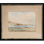 J K Maxton (20th century Scottish) - Loch Scene with Central Rowing Boat - signed lower left,