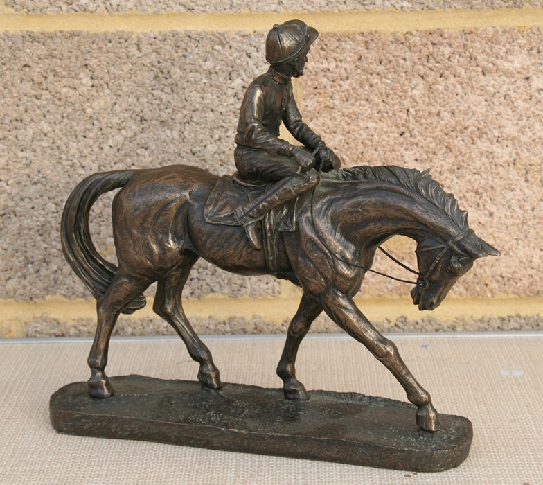 A quantity of Studio Pottery to include Rye; together with a bronzed figure of a horse and jockey - Image 9 of 9