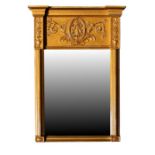 A Victorian gilt pier mirror, 49cms (19.25ins) wide.