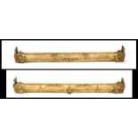 A large pair of giltwood pelmets, 188cms (74ins) wide.Condition Report Probably previously part of a