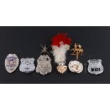 A quantity of military and police badges.