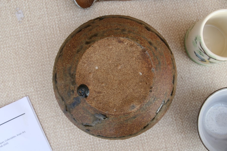 A quantity of Studio Pottery to include Rye; together with a bronzed figure of a horse and jockey - Image 5 of 9