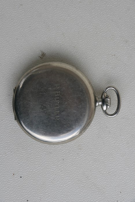 An Omega open faced pocket watch, the white enamel dial with Roman numerals and subsidiary seconds - Image 3 of 5