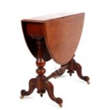 A Victorian mahogany oval Sutherland table, 84cms (33ins) wide.