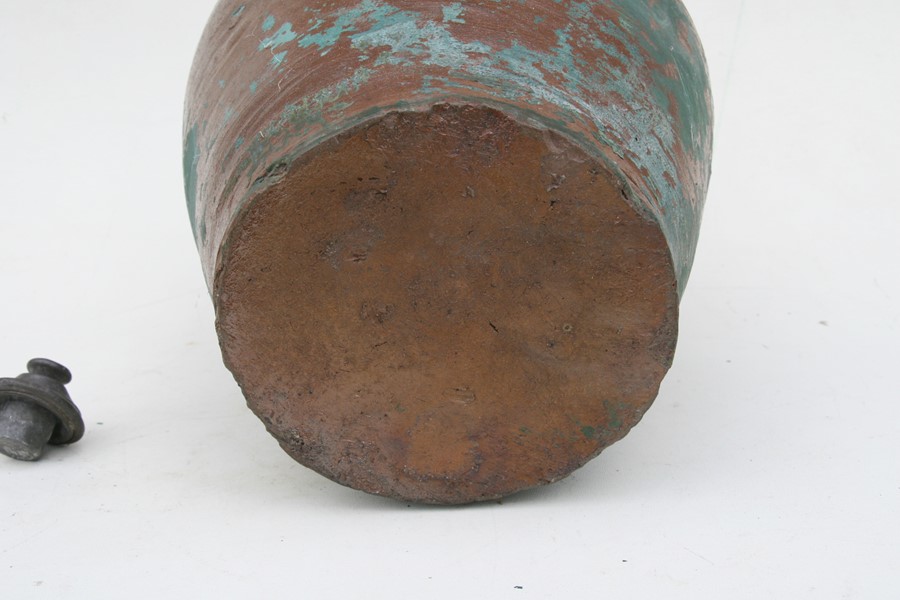 A large pottery two-handled jar, 43cms (17ins) high.Condition Report Stopper associated, a small - Image 4 of 8