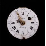 An 18th century French pocket watch movement.