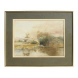 Ethel M Kitson - River Landscape Scene - signed & dated 1919 lower left, watercolour, framed &