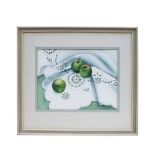 Elizabeth Wang (1942-2016) - Apples on a White Cloth - signed & dated 1984 lower right with title