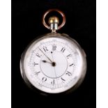 A silver cased chronometer open faced pocket watch, the white enamel dial signed 'Henry Potter'.