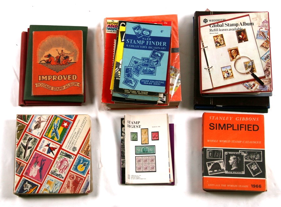 STAMPS: 18 stamp Reference books, 3 Stock books of World stamps and 6 albums of World stamps