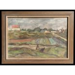 Impressionist school - Rural Landscape Scene - initialled 'WP' lower right, oil on canvas, framed,