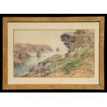 Ethel Sophia Cheeswright (British 1874-1977) - Rocky Coastal Scene - signed lower right,