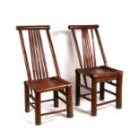 A pair of Chinese bamboo chairs.