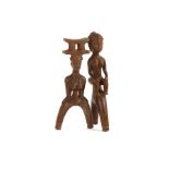 African / Tribal Art. A pair of carved hardwood figures, possibly Ashanti, the largest 20cms (