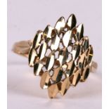 A 9ct gold modern design dress ring, approx UK size 'P'.