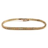 A 9ct three colour gold bracelet, weight 8g.