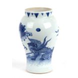 A Chinese blue & white vase decorated with a dragon, 19cms (7.5ins) high.Condition Report Very