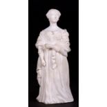 A mid 19th century Parian figure of a young Queen Victoria, 18cm 7 ins) highCondition Report Loss of